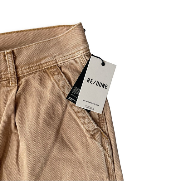 Re/Done Redone Cargo Utility Loose Jeans Denim Washed Khaki Tan Size 28 - Picture 3 of 4